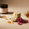 Cold-pressed face cream with raw shea butter rose oil and rose petals Victor and Jane ingredients